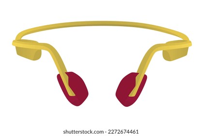 Teléfonos inalámbricos amarillos para los oídos. vector
