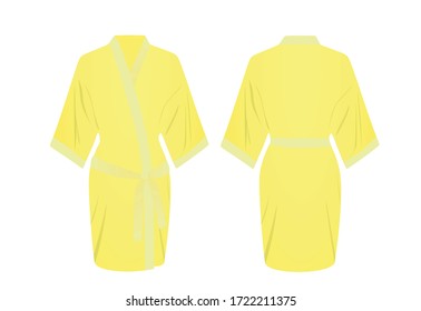 Yellow woman bathrobe. vector illustration