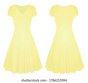 Yellow woman dress. vector illustration