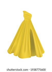 Yellow woman dress. vector illustration