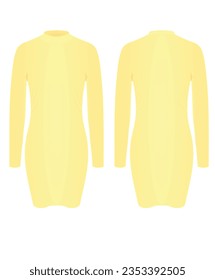 Yellow woman dress. vector illustration 