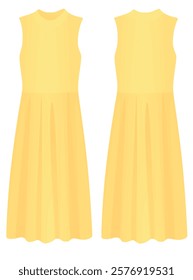 Yellow  woman dress. vector illustration