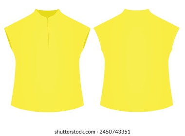 Yellow  woman t shirt. vector