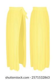 Yellow women long sarongs. vector