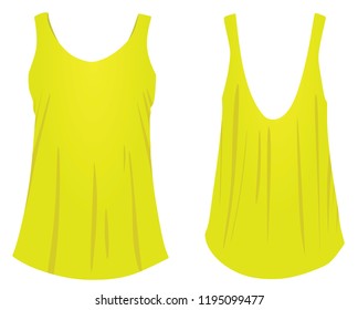 Yellow  women t shirt. vector illustration