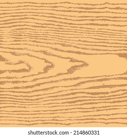 Yellow wood texture background in square format. Realistic plank with annual years circles. Natural pattern swatch template in flat style. Design elements save in vector illustration 8 eps