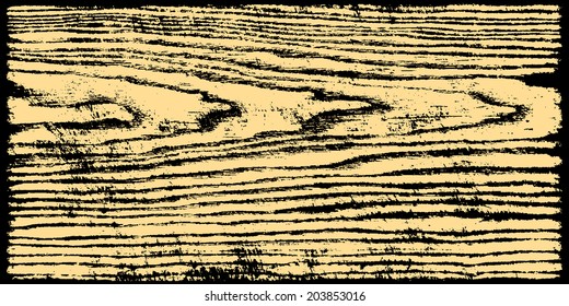 Yellow wood texture natural pattern swatch template. Realistic plank with annual years circles. Background in horizontal format. Vector illustration backdrop 8 eps. Quickly and easily change colors