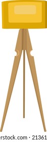 Yellow wooden lamp, illustration, vector on a white background.