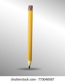 Yellow wooden pencil