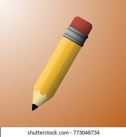 Yellow wooden pencil