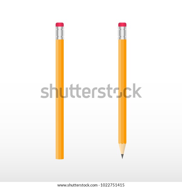 Yellow Wooden Pencils Classic Yellow Vector Stock Vector (Royalty Free ...