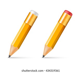 Yellow wooden sharp pencils