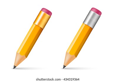Yellow wooden sharp pencils