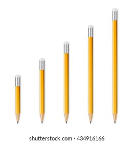 Yellow wooden sharp pencils