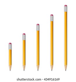 Yellow wooden sharp pencils