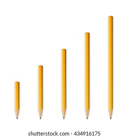 Yellow wooden sharp pencils