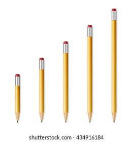 Yellow wooden sharp pencils