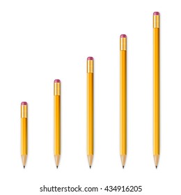 Yellow wooden sharp pencils