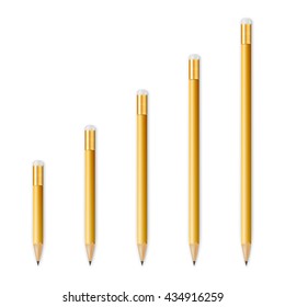 Yellow wooden sharp pencils