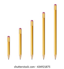 Yellow wooden sharp pencils