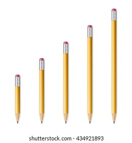 Yellow wooden sharp pencils