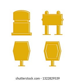 yellow wooden signpost and signage icons