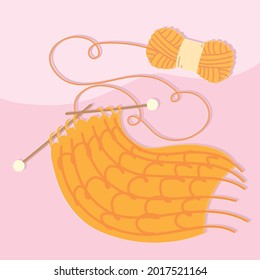 yellow wool yarn scarf knit