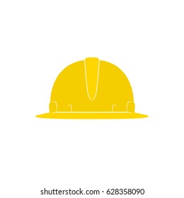 Yellow Working Hard Hat, Safety Helmet on White Background , Vector Illustration 