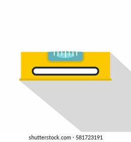 Yellow working tool bubble level icon. Flat illustration of yellow working tool bubble level vector icon for web isolated on white background