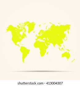 Yellow World Map Illustration