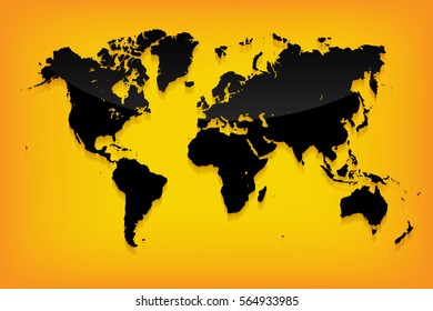 Yellow World Map vector Illustration 