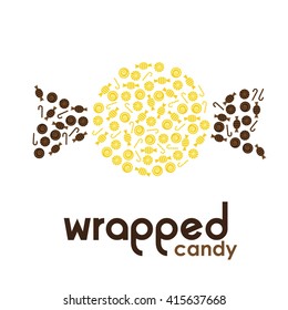Yellow wrapped candy made by candies
