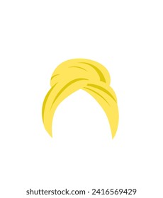 Yellow wrapped head towel, vector