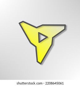 vector de diseño del logotipo del triángulo de juego Y amarillo