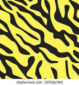 yellow zebra skin seamless pattern print. vector print for clothes or print