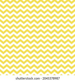 Yellow zigzag on a white background. Seamless geometric pattern for modern fabrics, decorative pillows, wrapping paper, interior design. Vector.