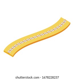 Yellow zipper icon. Isometric of yellow zipper vector icon for web design isolated on white background