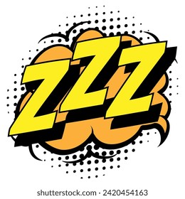 Yellow ZZZ Comic Text Illustration