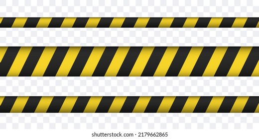 Yellow-black signal tape. Signal marking. Warning tape. Vector clipart isolated on white background.