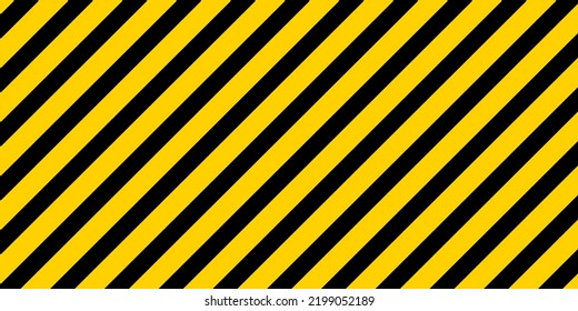 Yellow-black stripes safety background. Danger, caution and hazard pattern. Sign for warning and attention. Backdrop with diagonal stripes for road. Vector.