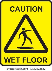 Yellow-black triangle warning, be careful of slippery floors