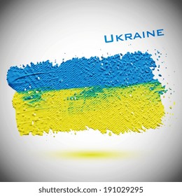 Yellow-blue flag of Ukraine, grunge vector illustration