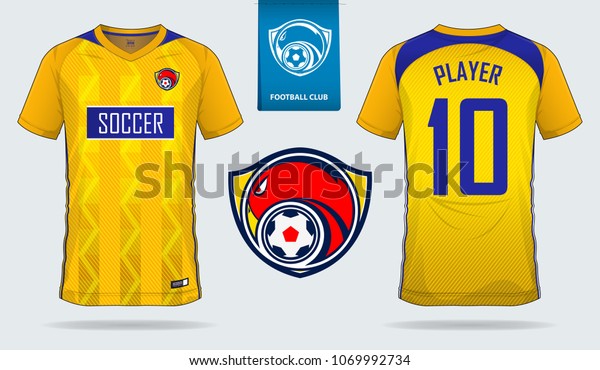 Download Yellowblue Soccer Jersey Football Kit Tshirt Stock Vector Royalty Free 1069992734