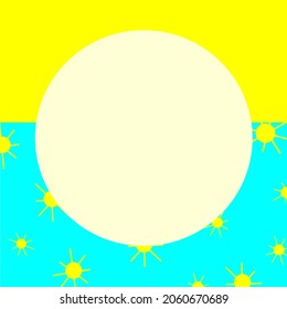 fondo de texto amarillo-azul con ilustración solar