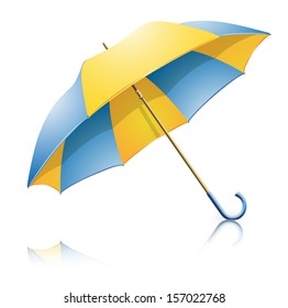 yellow-blue umbrella