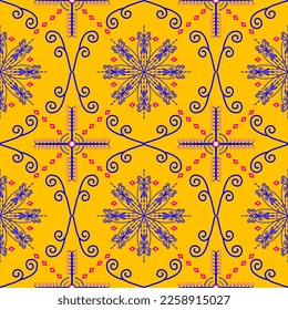 yellow-blue-red  Geometric ethnic pattern design for background or wallpaperseamless pattern. Design for fabric, curtain, background, carpet, wallpaper, clothing, wrapping,Vector illustration