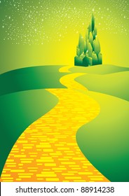 yellowbrick road leading to emerald city