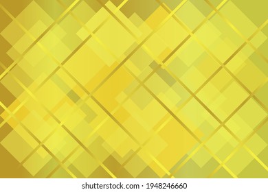 Gelbbraune dekorative, abstrakte geometrische Vorlage, Vektorhintergrund aus Quadraten und Streifen verschiedener Farben und Transparenz. Design für Cover, Werbung, Plakate, Banner.