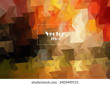 yellowed and red leaves are digital abstract vector image stylized from triangles