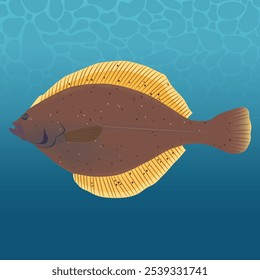 Yellowfin Sole Fish Vector Image